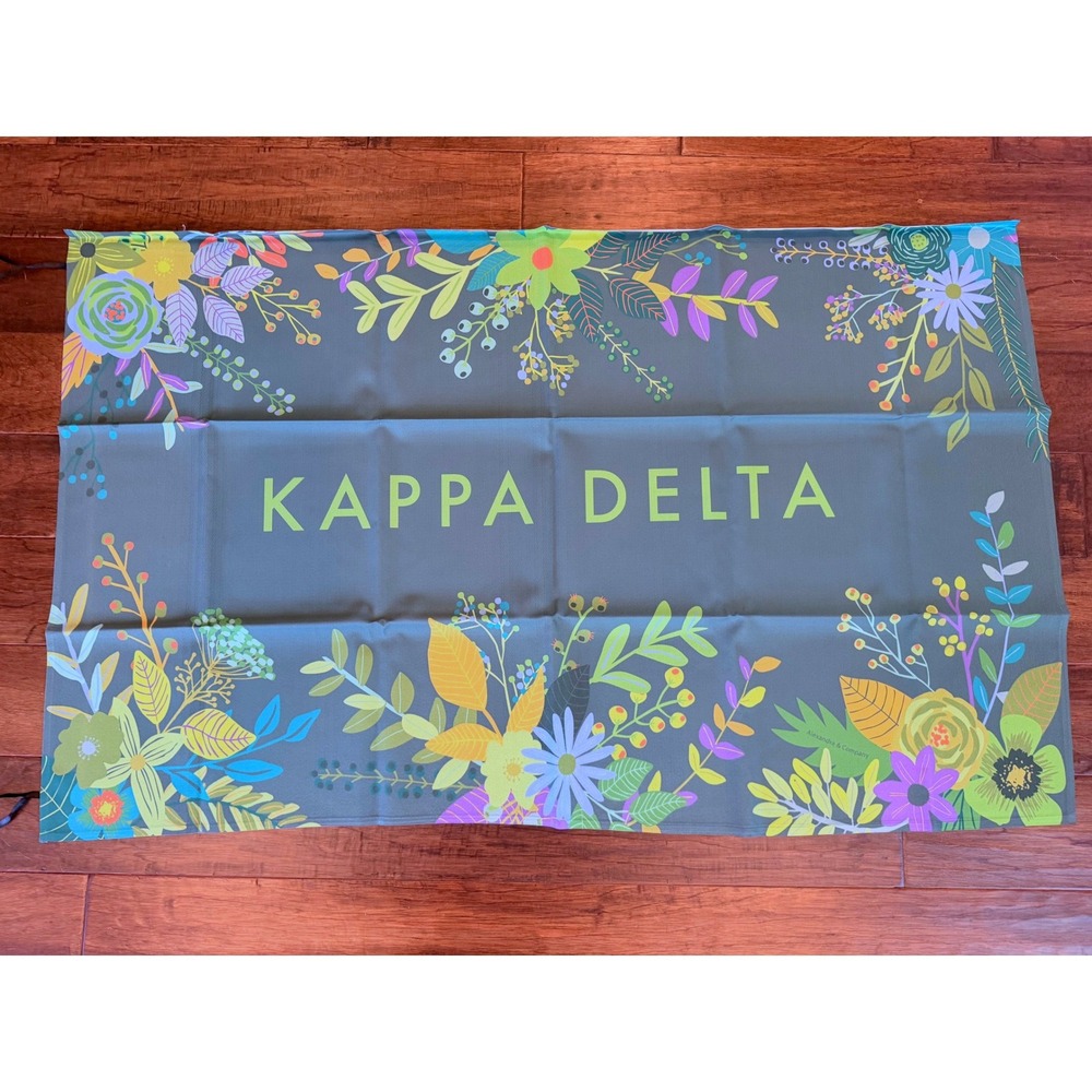 Alexandra & Company Kappa Delta Flag OS Gray Floral Sorority Dorm Decor Banner